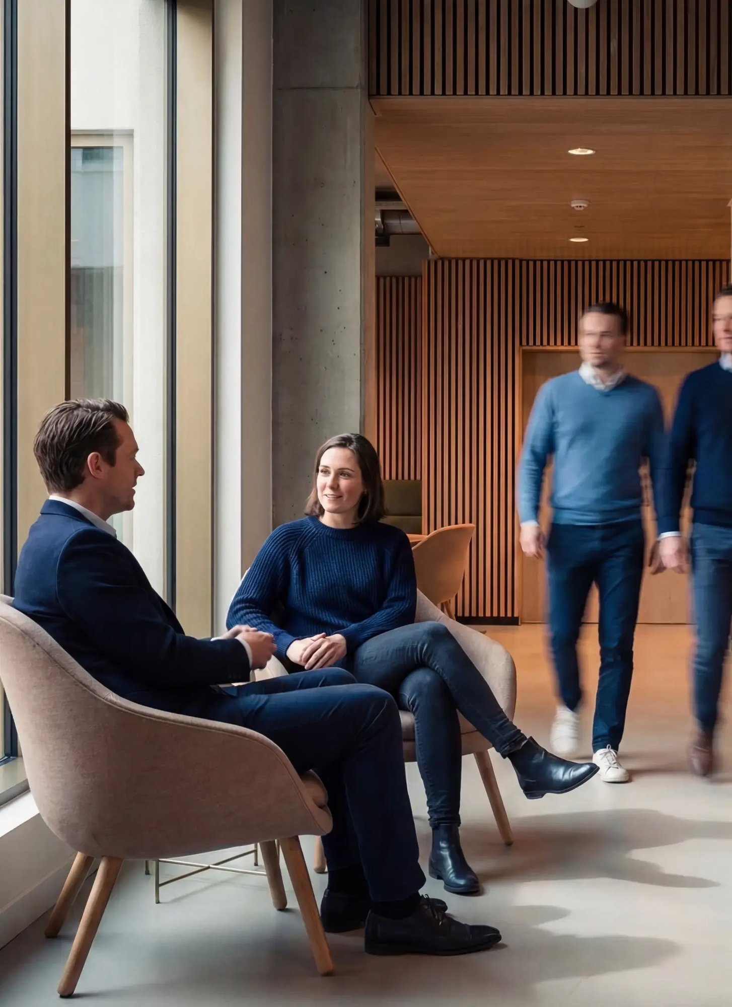 sitting collaboration walking